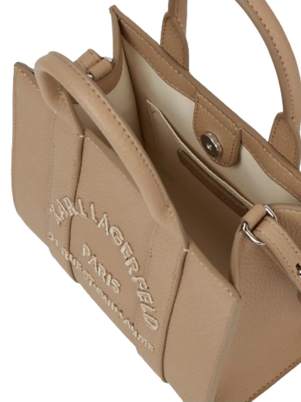  Karl Lagerfeld Embossed Square Tote - Neutrals 