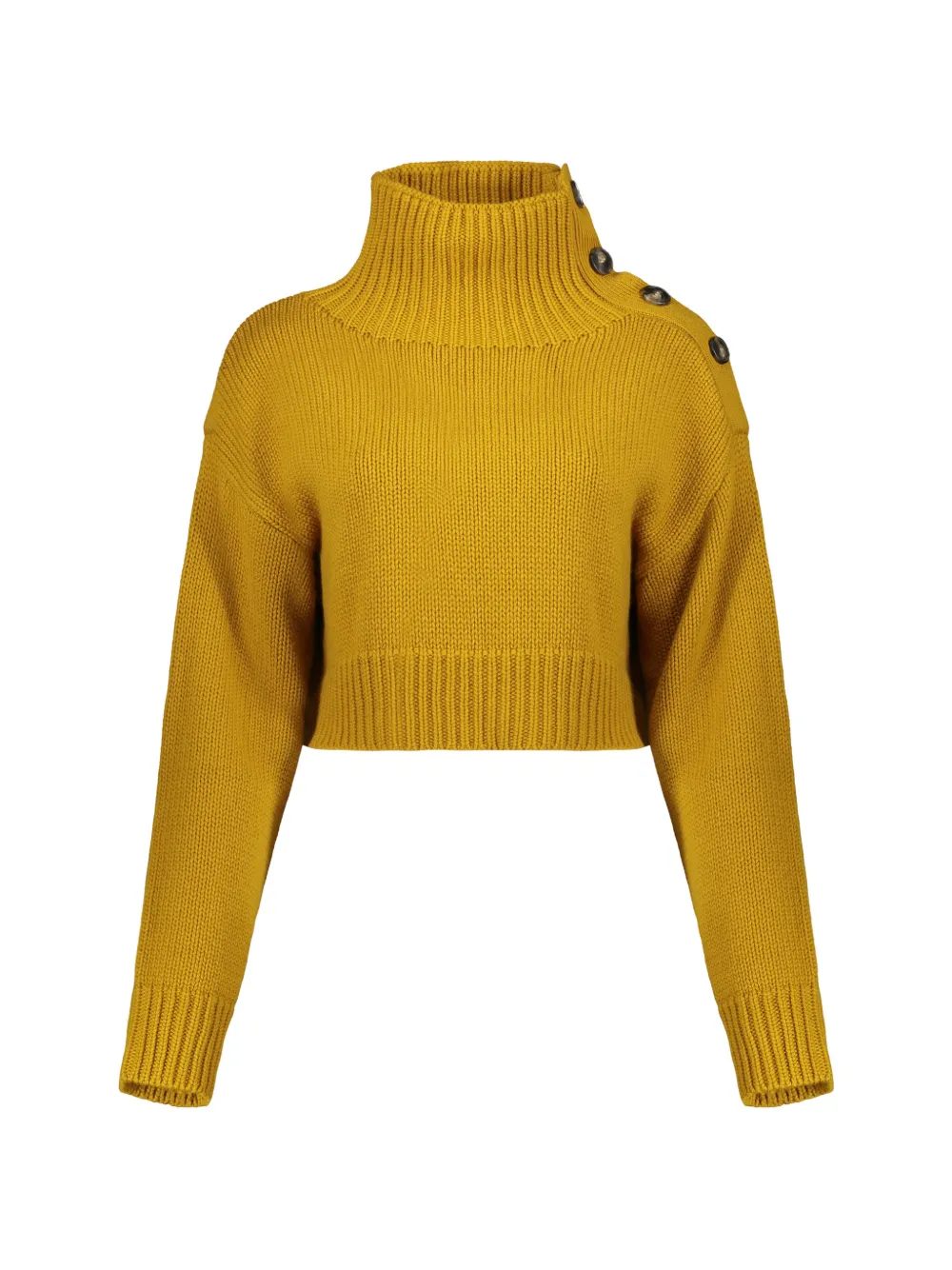 Yves Salomon high-collar cropped sweater - Giallo