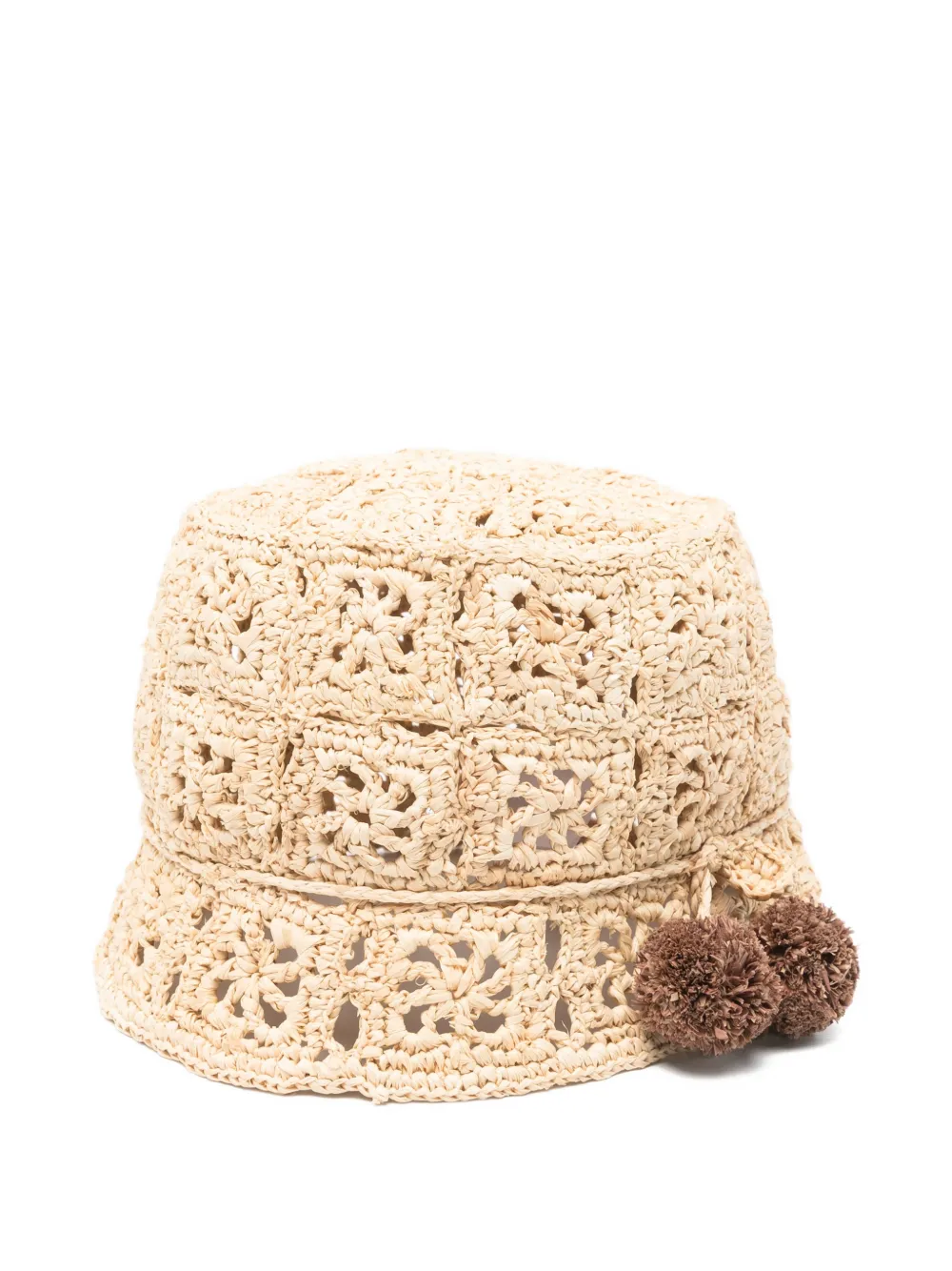 Bonpoint pompom-detail crochet hat - Toni neutri