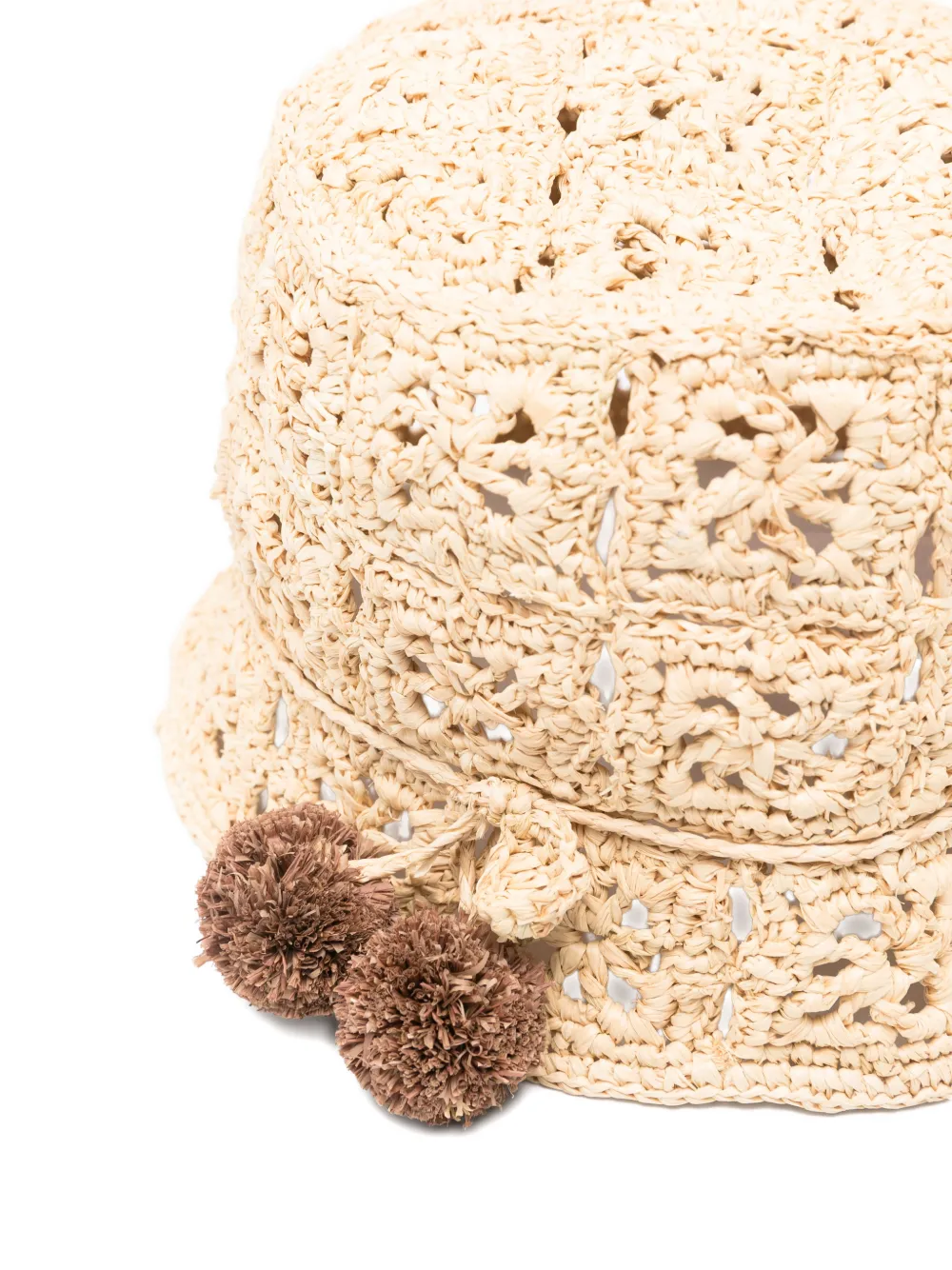  Bonpoint Pompom-detail Crochet Hat - Neutrals 