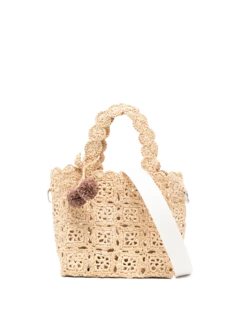 Bonpoint Lito pompom-detail crochet shoulder bag