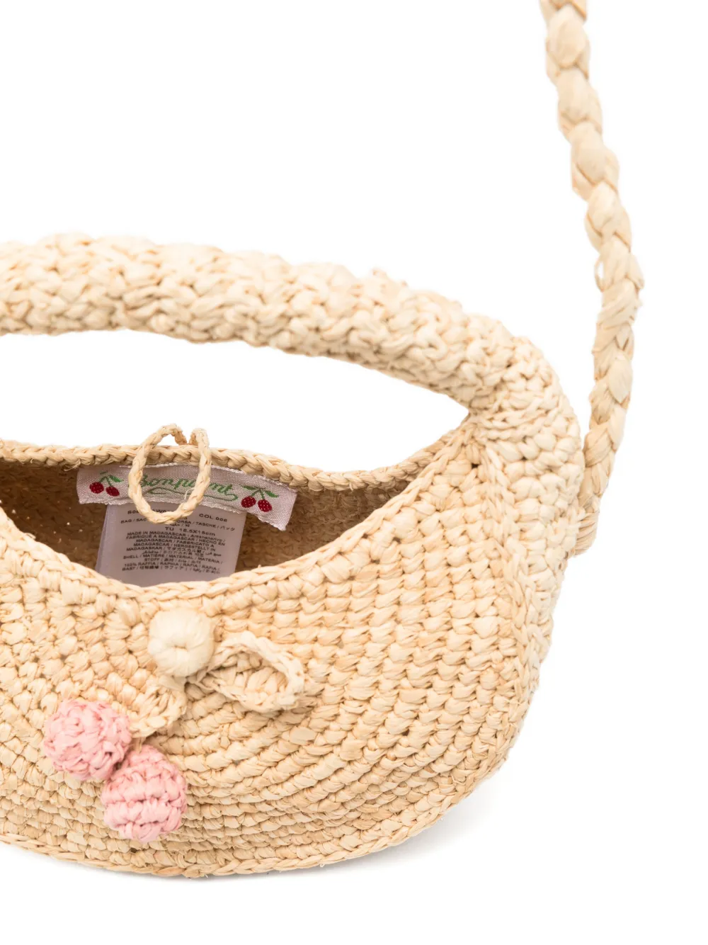 Bonpoint Loulou schoudertas met bloemapplicatie Beige