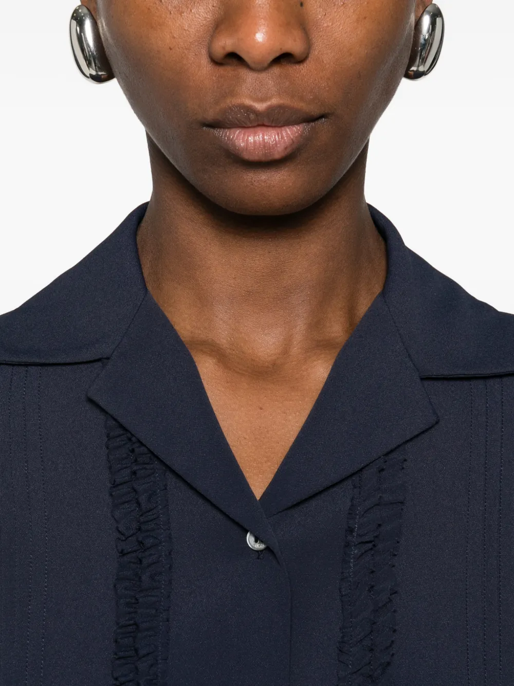 Ruffled-Detail Short-Sleeve Shirt