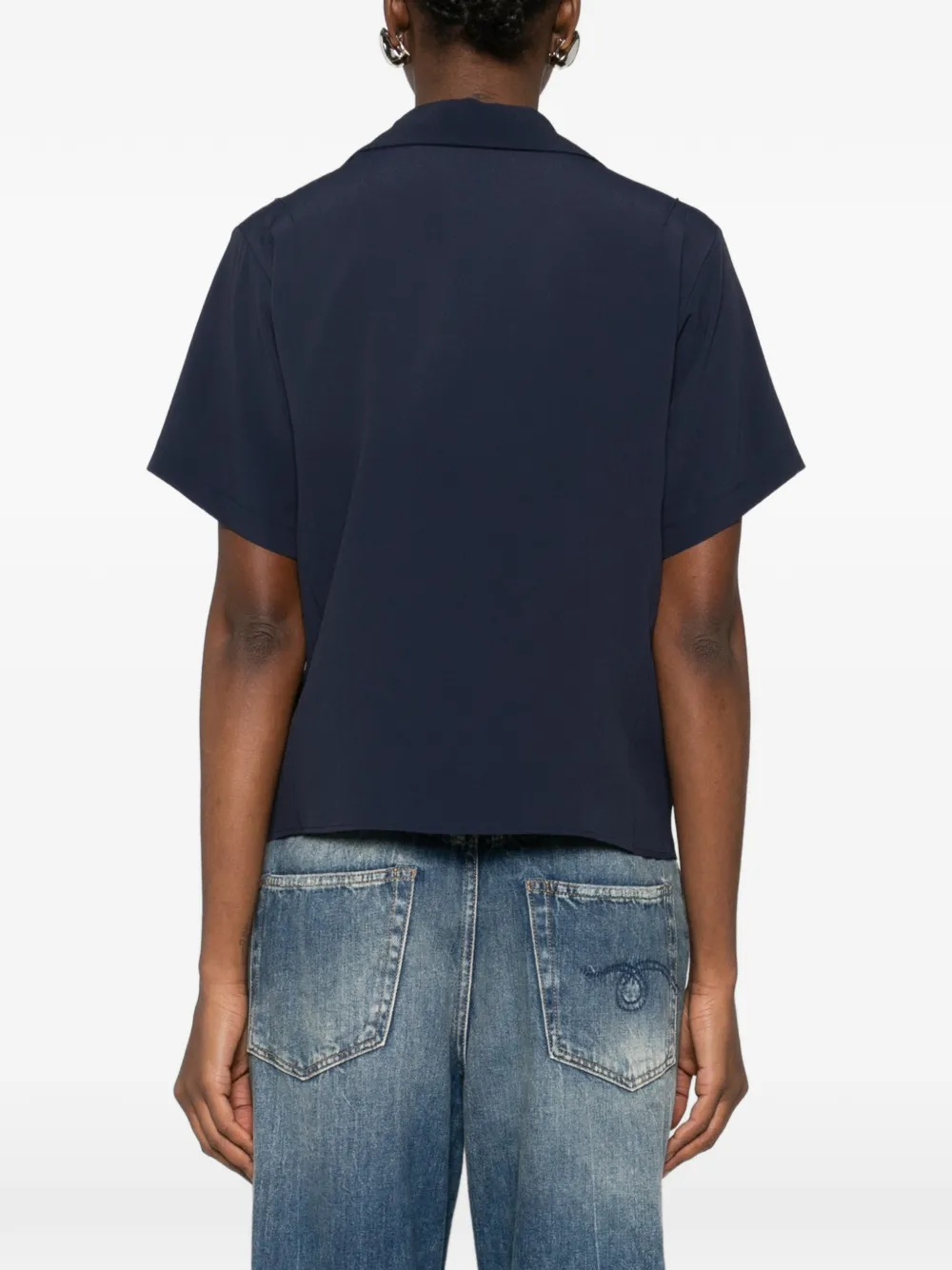 Ruffled-Detail Short-Sleeve Shirt