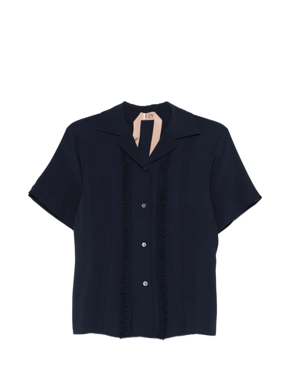 Nº21 ruffled-detail short-sleeve shirt - Blau