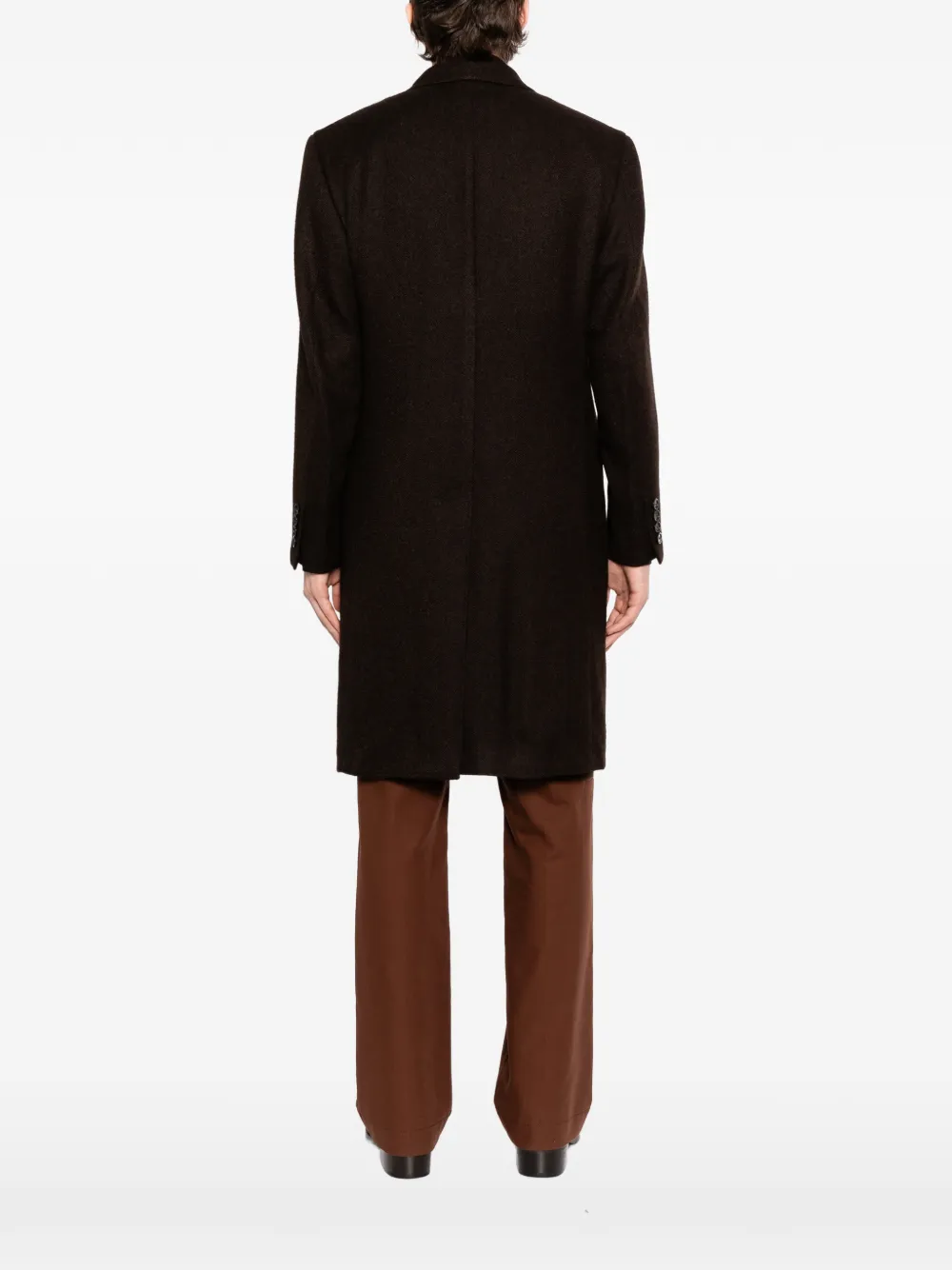 Brioni Spiga mantel met dubbele rij knopen Bruin