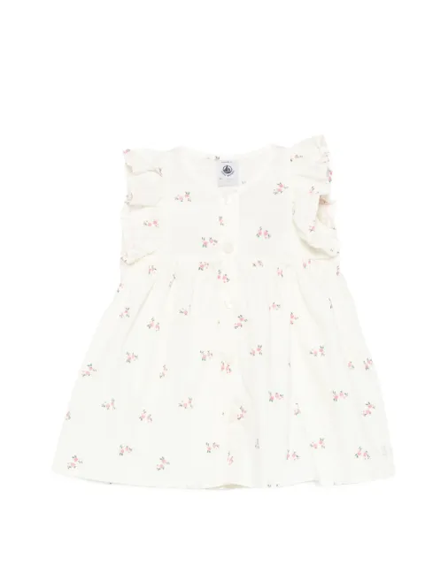 Petit Bateau ruffled-sleeve floral-print dress set