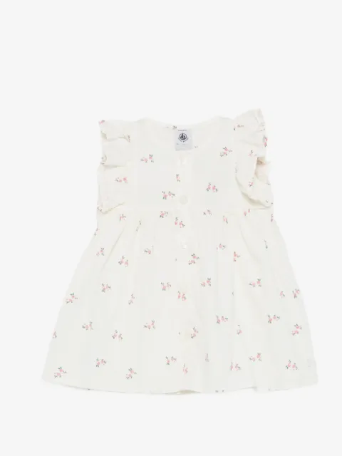 Petit Bateau ruffled-sleeve floral-print dress set