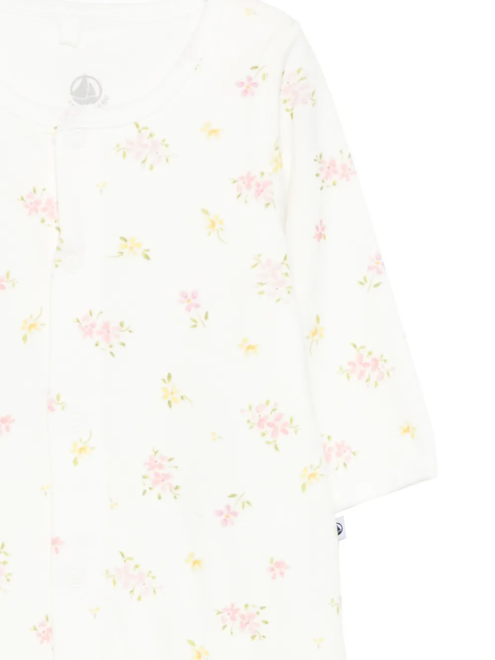  Petit Bateau Floral-print Romper - Neutrals 