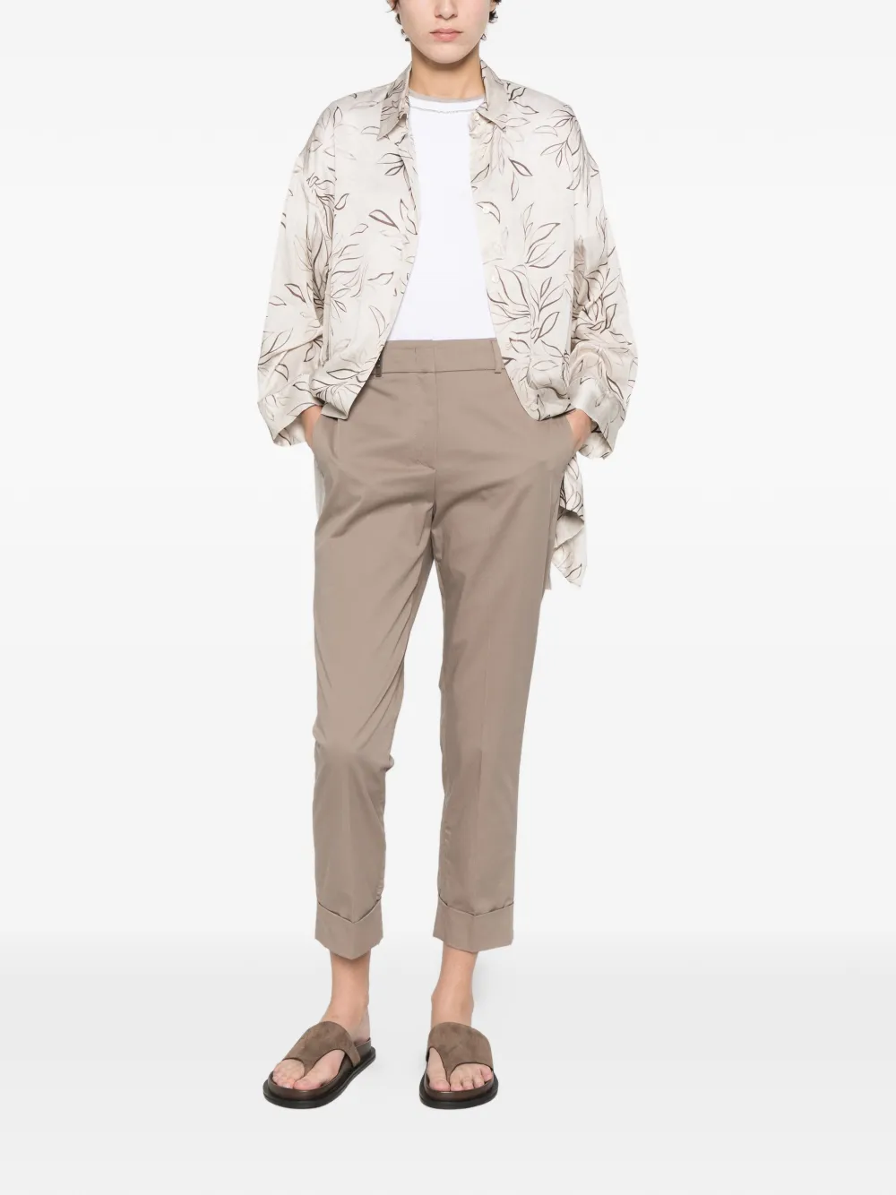 Peserico Broek met cuffs Beige