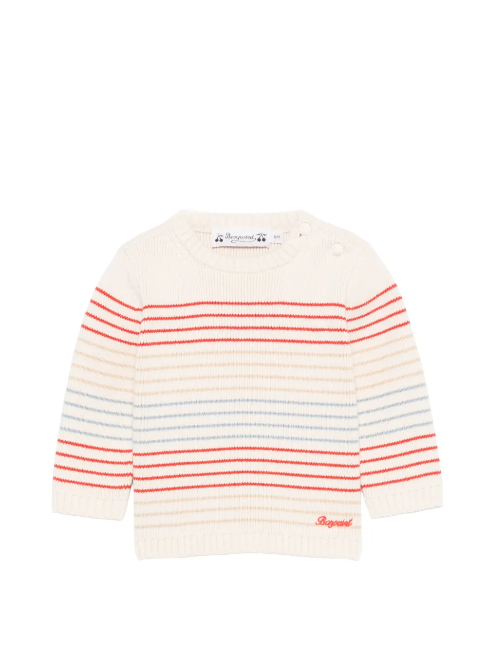 Bonpoint striped-pattern long-sleeve jumper - Toni neutri