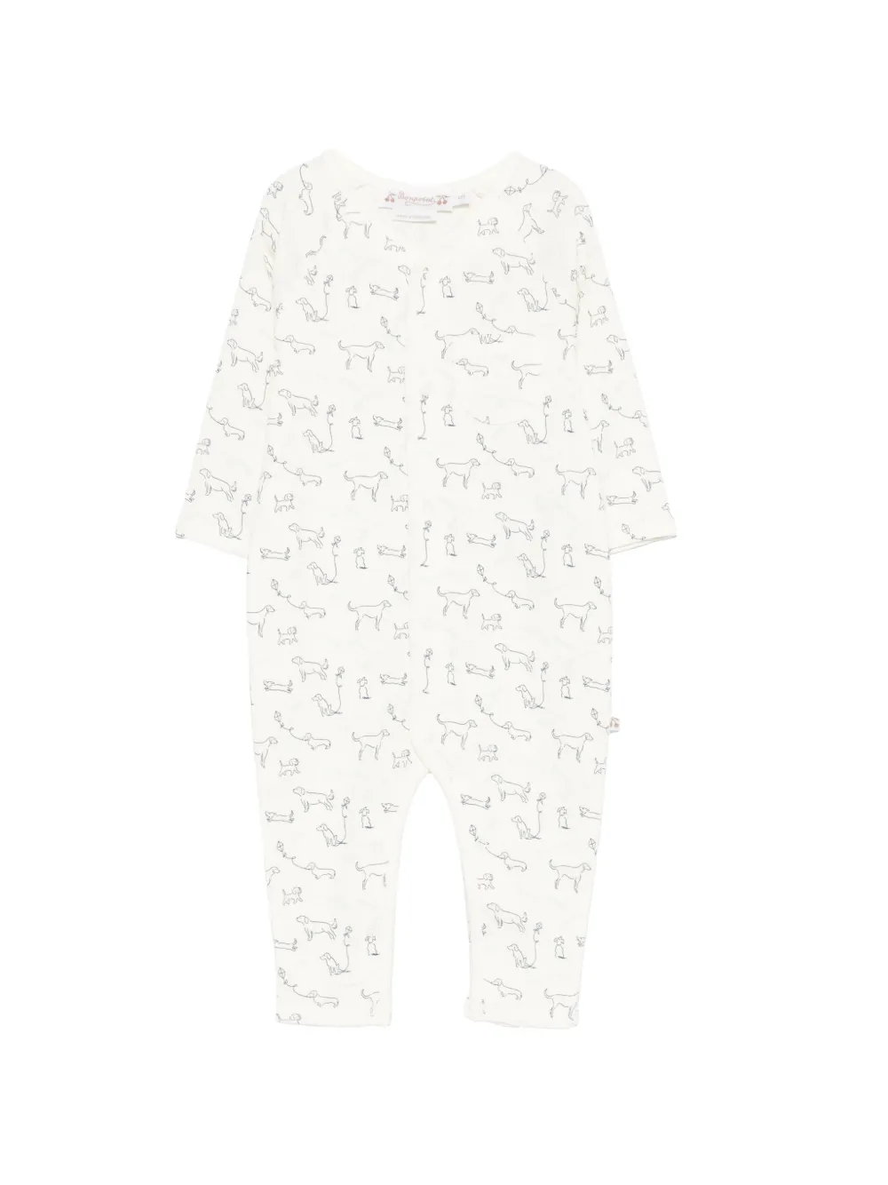 Bonpoint dog-print long-sleeve romper - Toni neutri