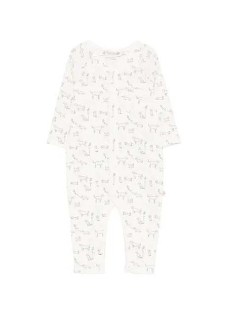 Bonpoint dog-print long-sleeve romper