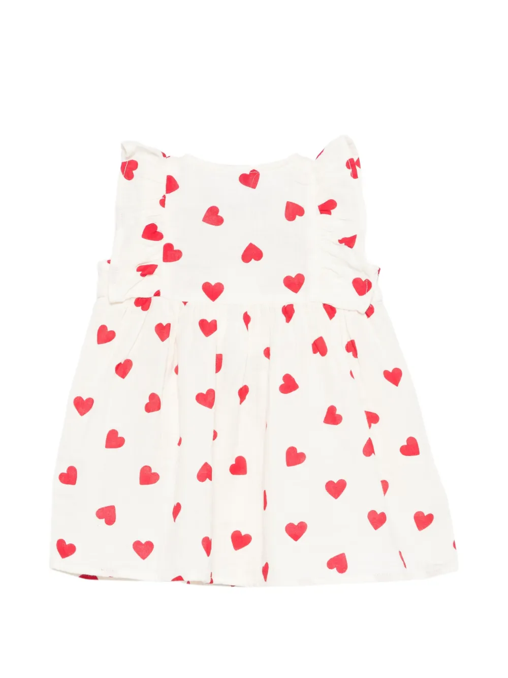 Petit Bateau Jurkset met hartprint Beige