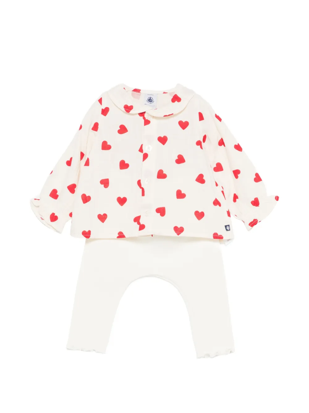 Petit Bateau heart-print trouser set - Toni neutri