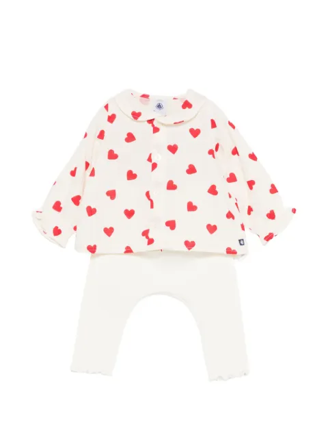 Petit Bateau heart-print trouser set