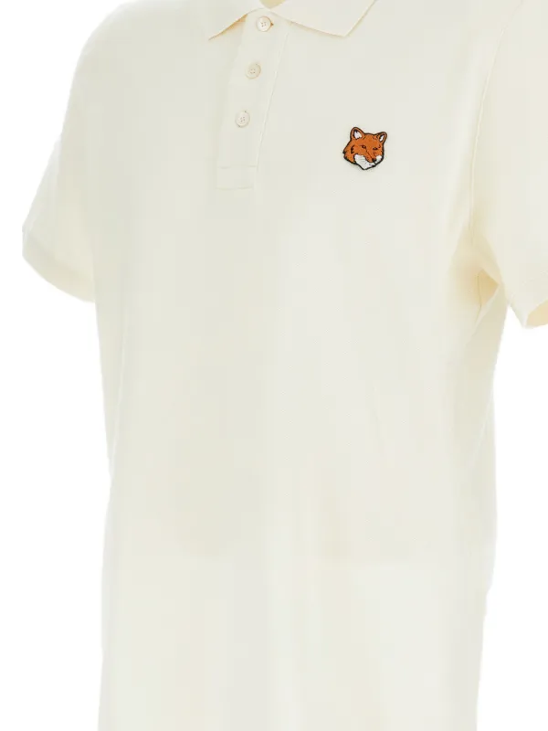 トップス Maison Kitsune FOX HEAD OVERSIZE POLO(M) Maison Kitsuné Fox Head Polo Shirt | Neutrals | FARFETCH