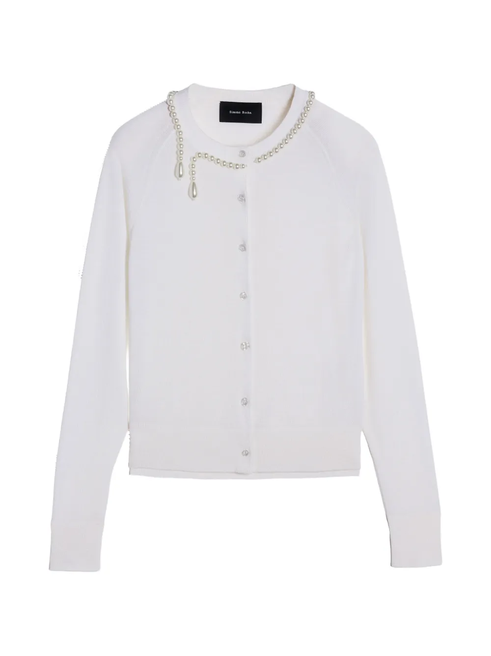 Simone Rocha pearl-embellished cardigan - Bianco