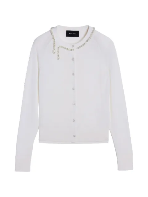 Simone Rocha cárdigan con detalle de perlas