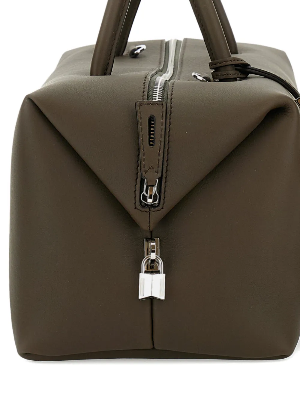Max Mara Medium leren shopper met gevouwen zijkanten Groen