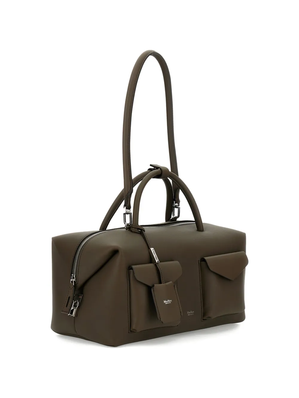  Max Mara Medium Folded-sides Leather Tote Bag - Green 