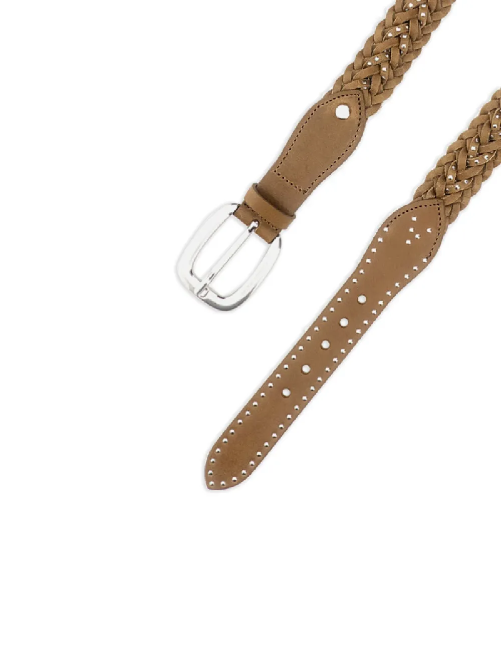  Golden Goose Braided Leather Belt - Brown 