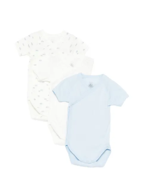 Petit Bateau set de tres bodies con cierre de presión