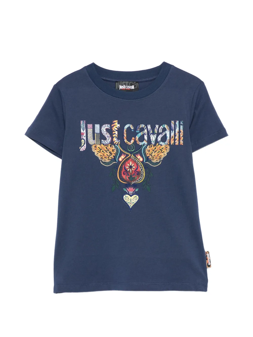 Roberto Cavalli Junior floral-print T-shirt - Blu