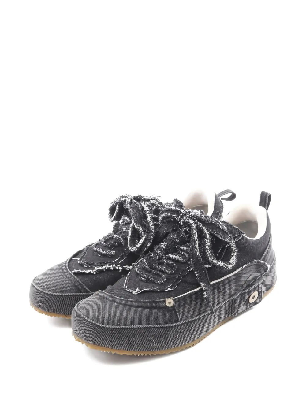 Loewe Pre-Owned 2010s deconstructed denim sneakers - Grau