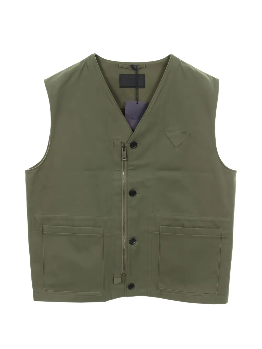Prada Pre-Owned triangle-logo gilet - Verde