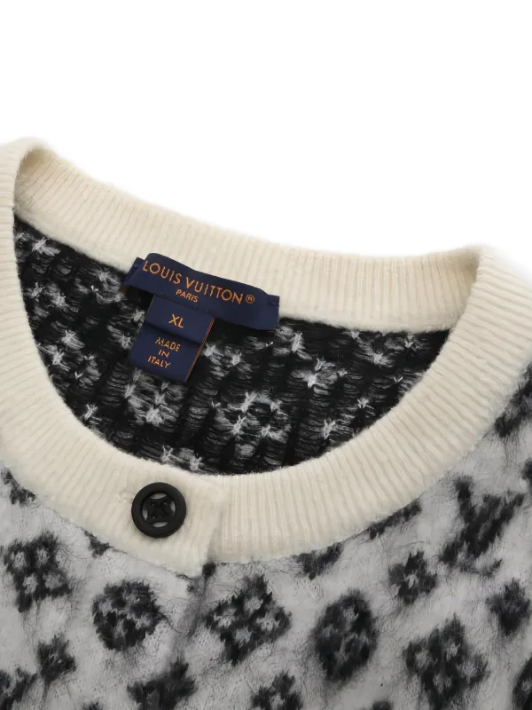 Louis Vuitton Pre-Owned 2010s Brushed Monogram Cardigan | Neutrals