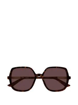Chloé Eyewear geometric-frame Sunglasses | Brown | FARFETCH BH