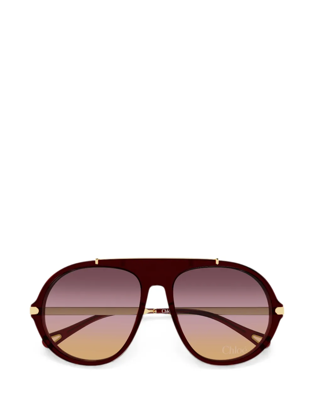 Chloé Eyewear Zonnebril met oversized montuur Bruin