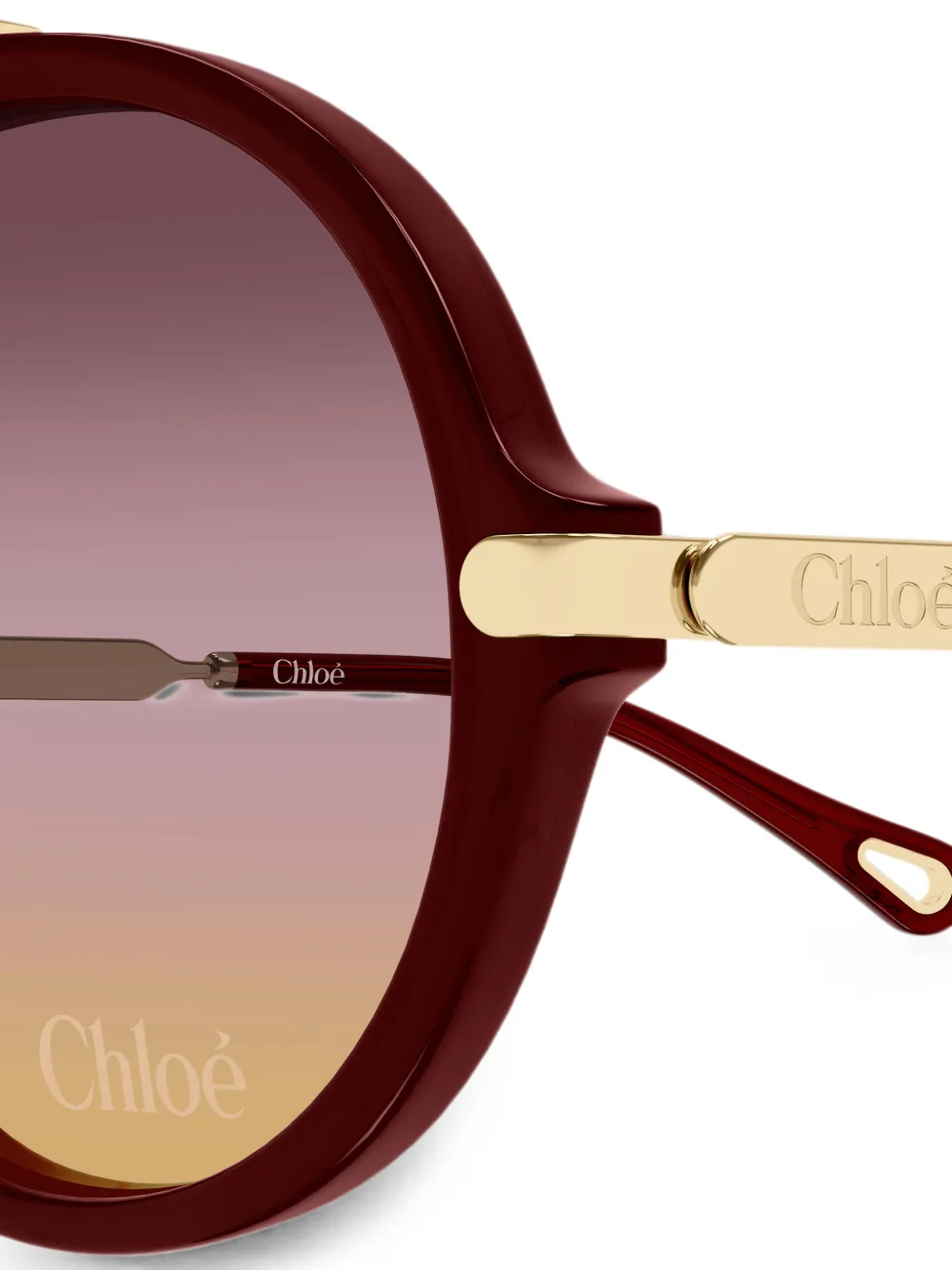 Chloé Eyewear Zonnebril met oversized montuur Bruin