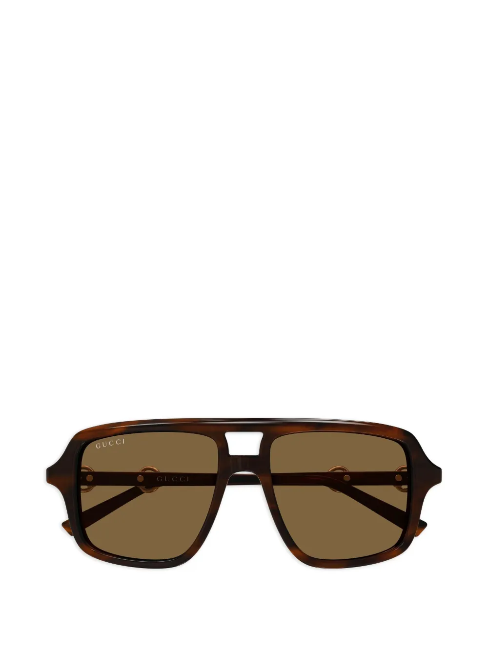 Gucci Eyewear Occhiali da sole oversize stile pilota - Marrone