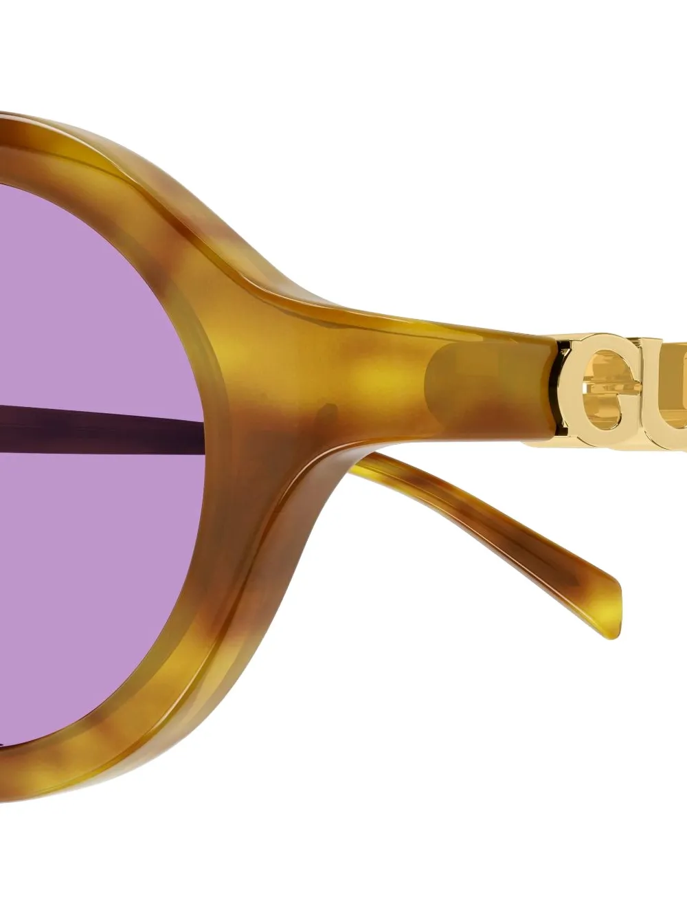 Gucci Eyewear Zonnebril met rond montuur en logodetail Bruin