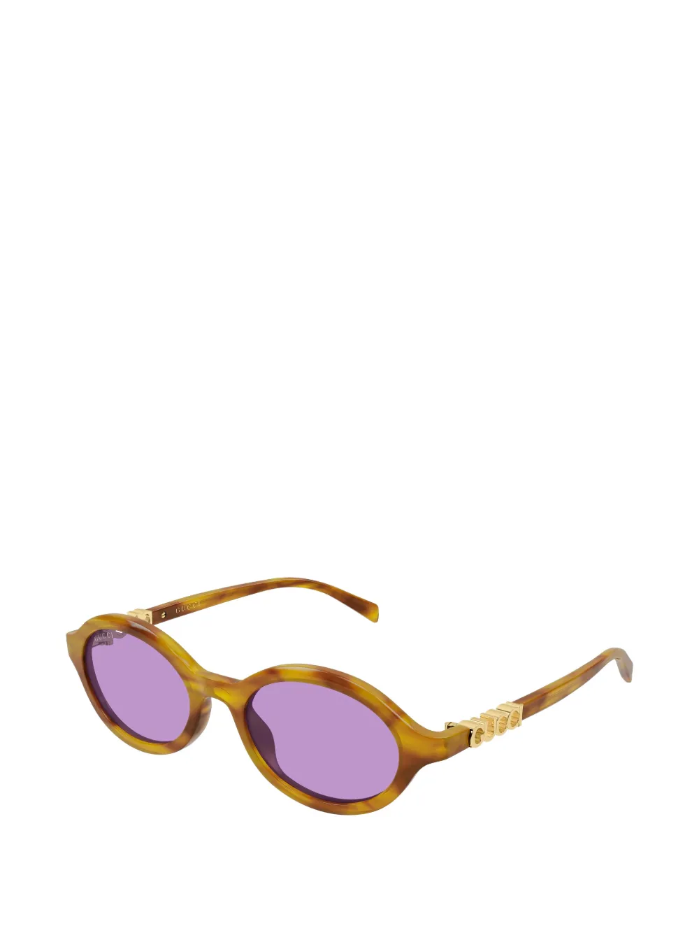 Gucci Eyewear Zonnebril met rond montuur en logodetail Bruin