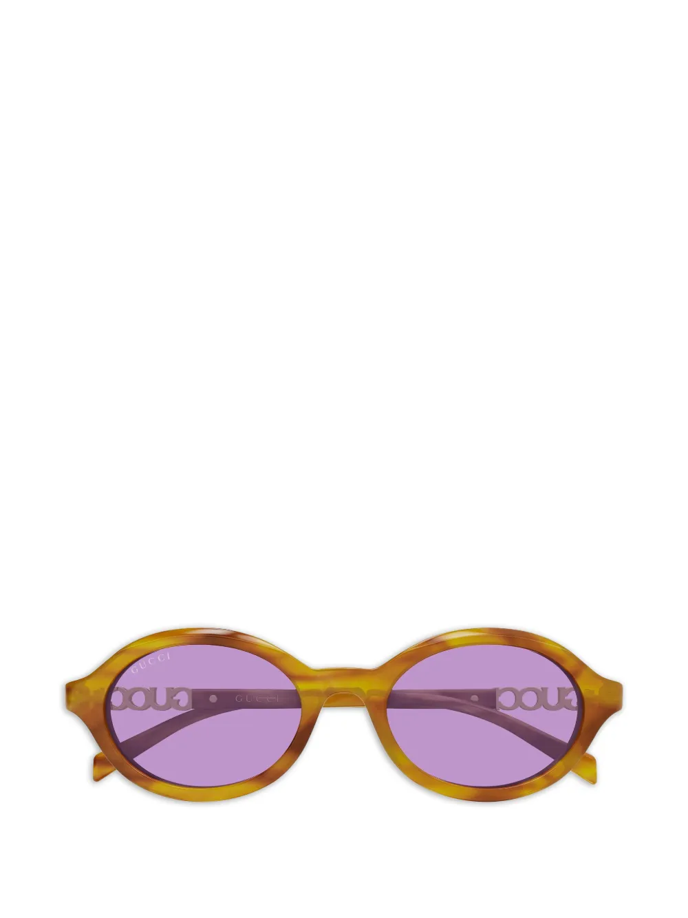 Gucci Eyewear oval logo-detail sunglasses - Marrone