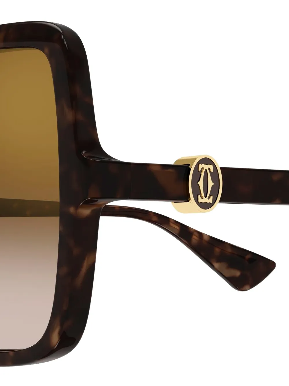 Cartier Eyewear Zonnebril met oversized montuur Bruin