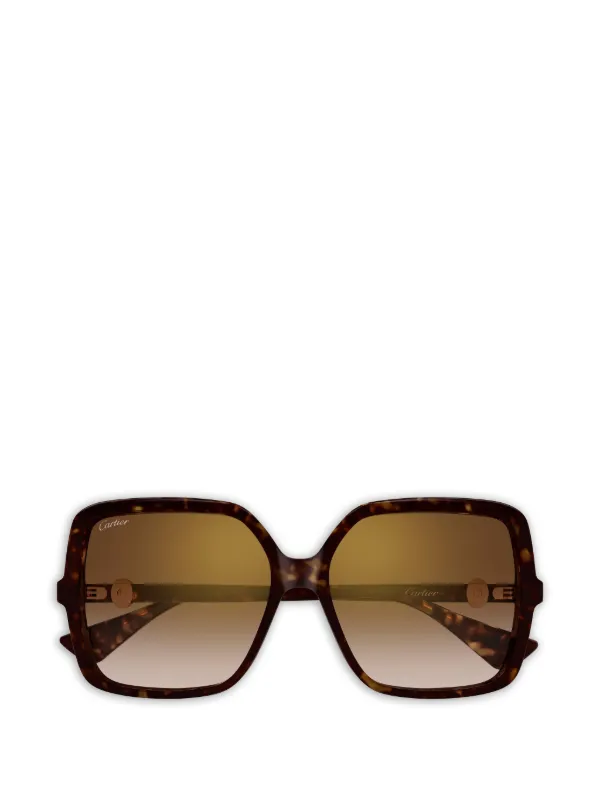 Cartier Eyewear Oversized Sunglasses in Brown