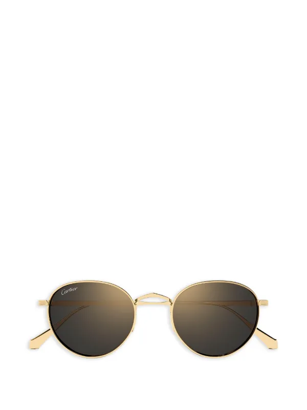 Cartier Eyewear Signature C Round Sunglasses in Gold