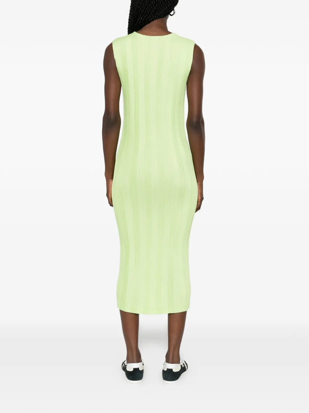 Issey Miyake Geplooide mini-jurk Groen
