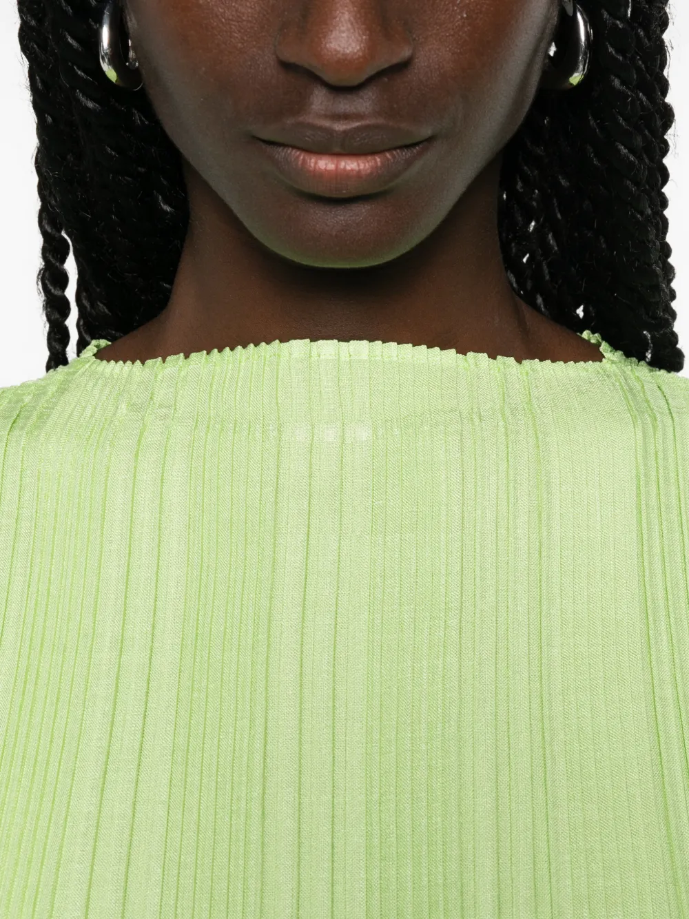 Issey Miyake Geplooide mini-jurk Groen