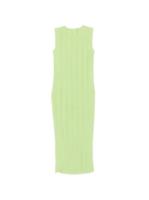 Pleats Please Issey Miyake ノースリーブ プリーツドレス | グリーン