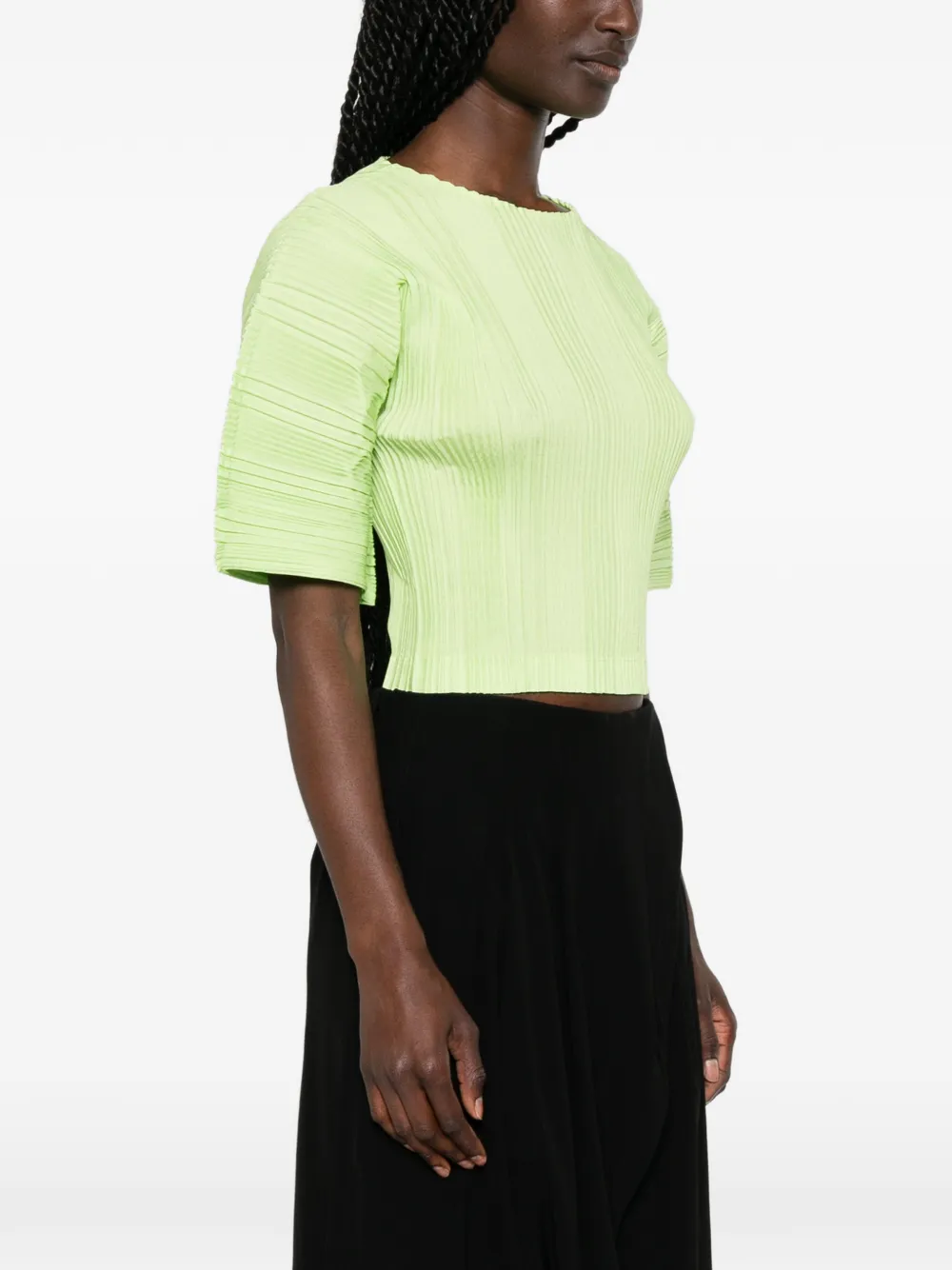 Issey Miyake Top met plooien Groen