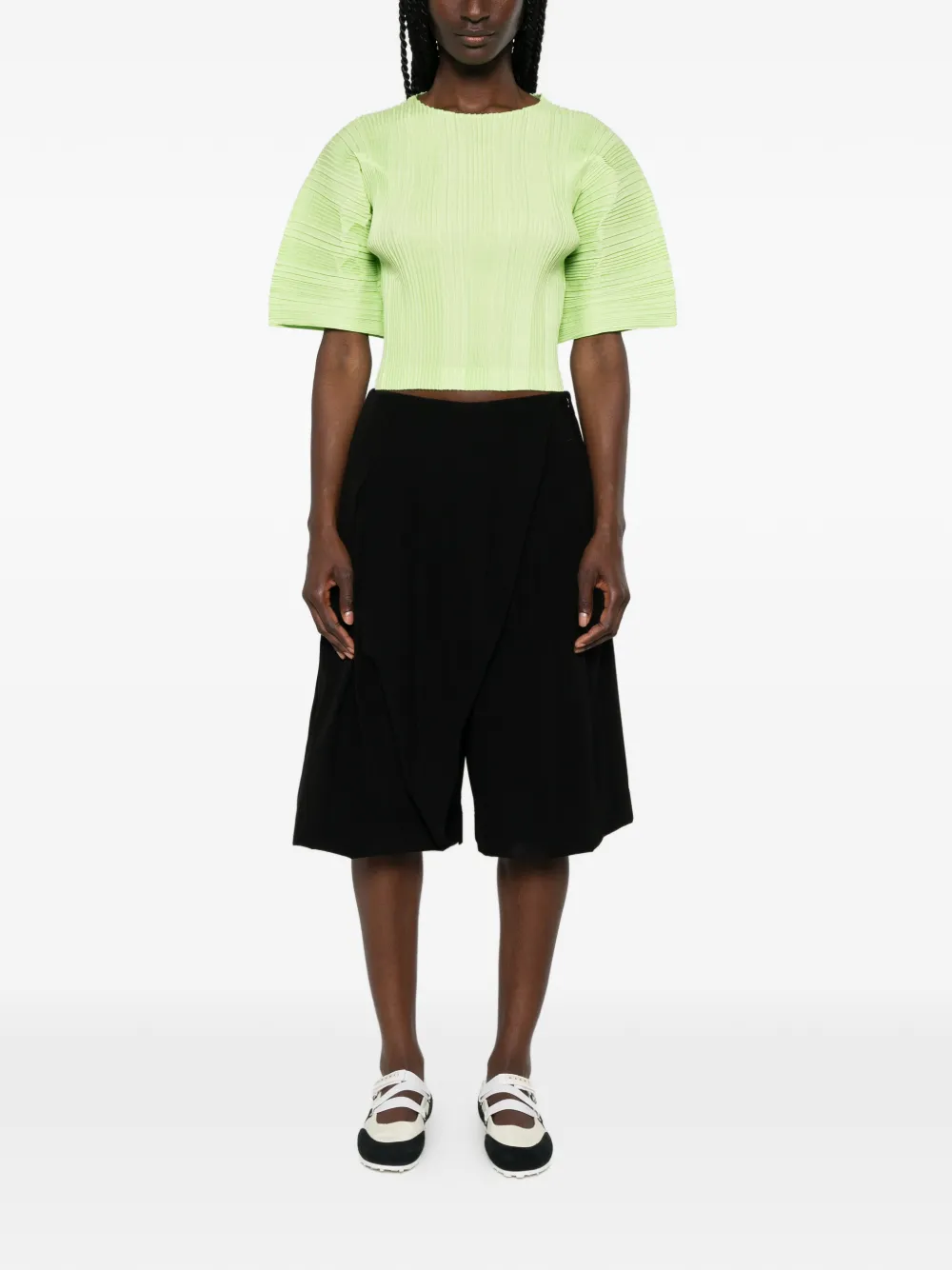 Issey Miyake Top met plooien Groen