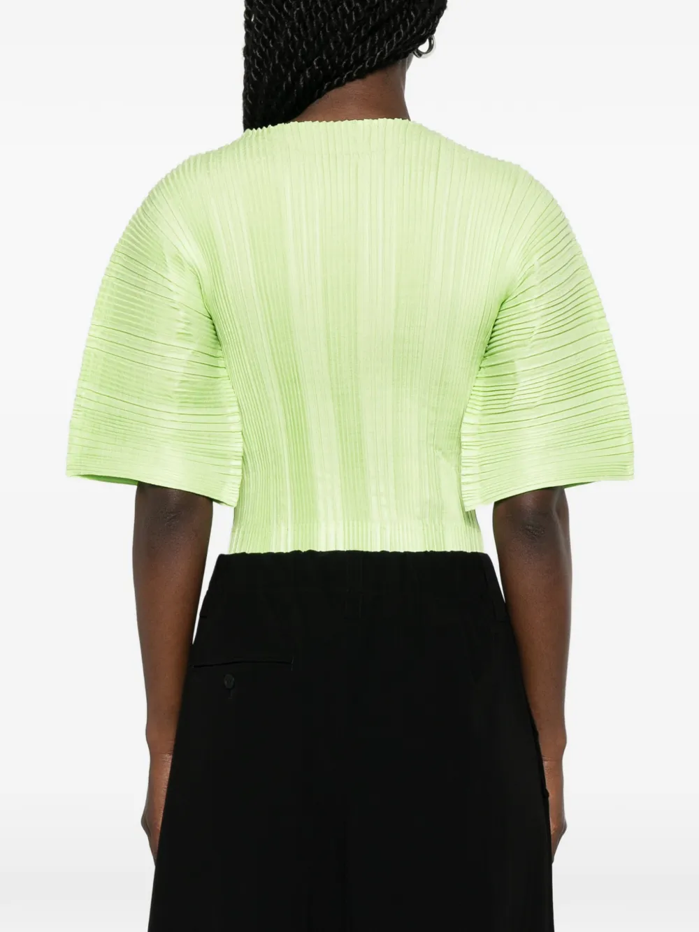 Issey Miyake Top met plooien Groen
