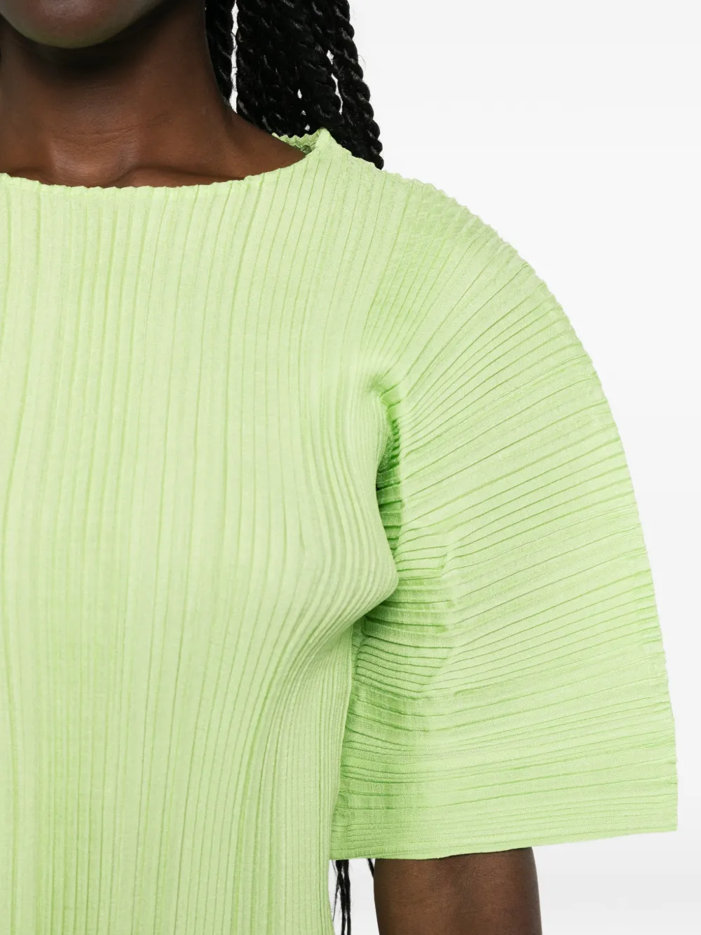 Issey Miyake Top met plooien Groen