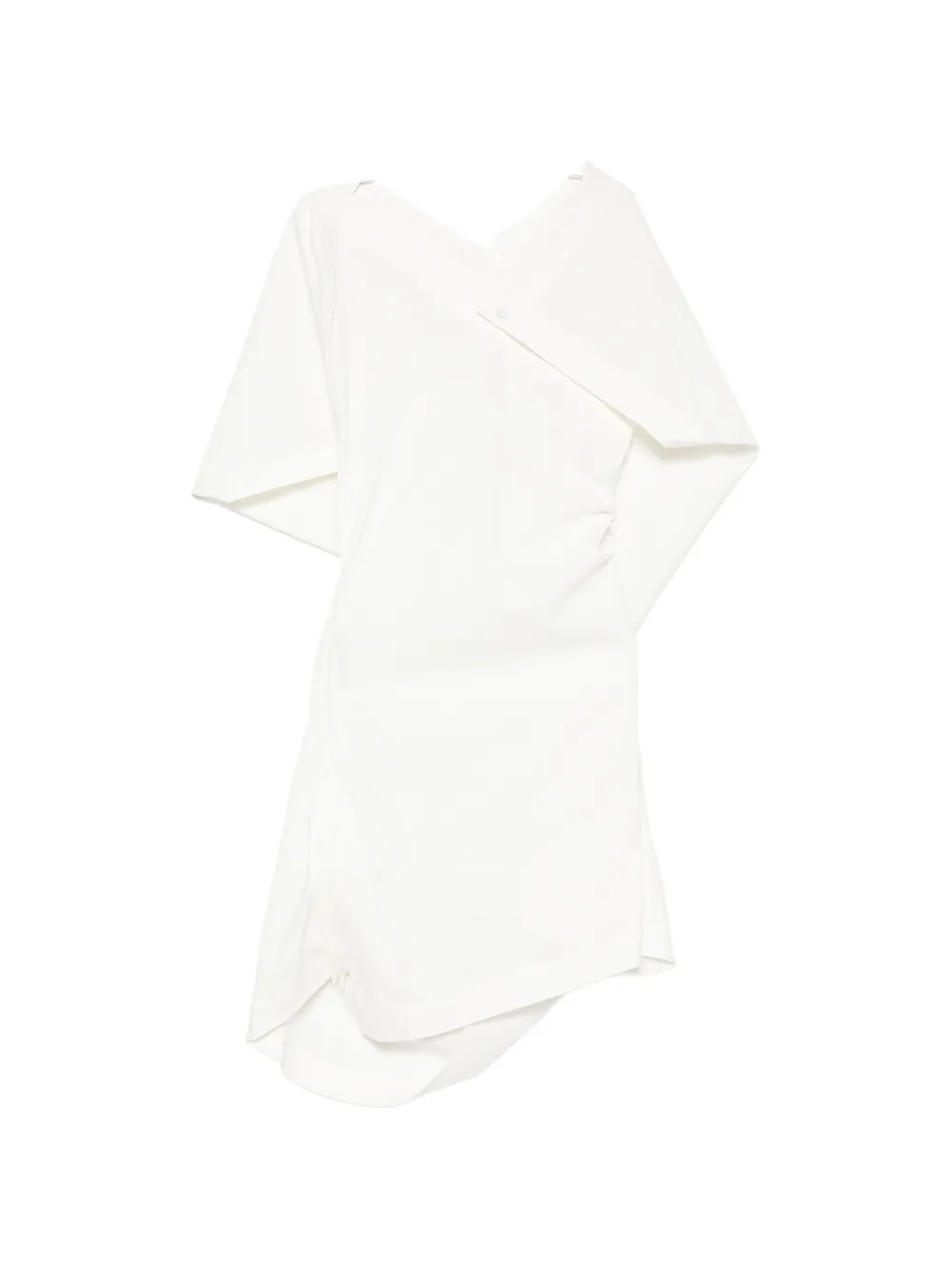 Issey Miyake asymmetric draped mini dress - Toni neutri