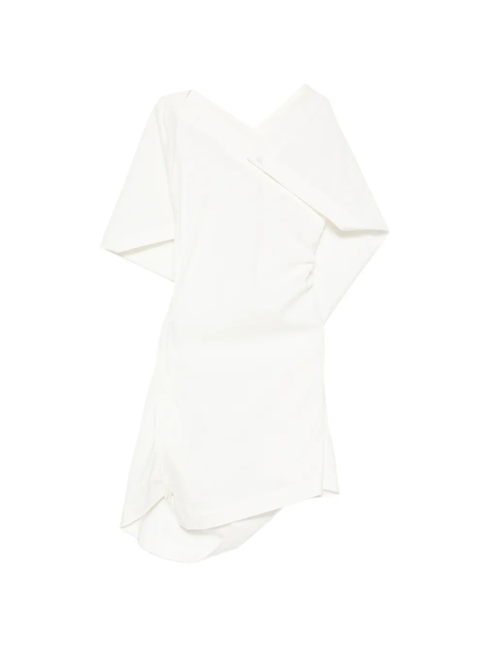 Issey Miyake asymmetric draped mini dress - Neutrals